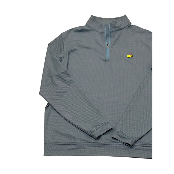 Masters Peter Millar 1/4 Zip Golf Pullover Mens Size Medium Blue Houndstooth - Picture 3 of 9
